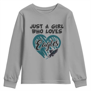 A Girl Who Loves Eagle Youth Sweatshirt TS02 Sport Gray Print Your Wear