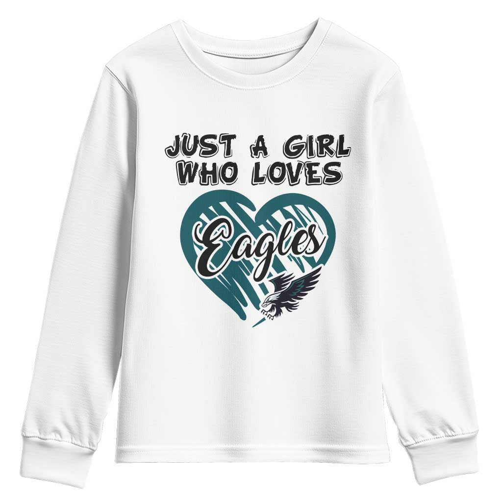 A Girl Who Loves Eagle Youth Sweatshirt TS02 White Print Your Wear