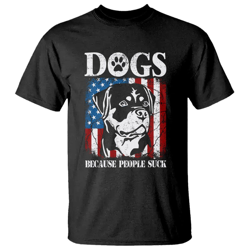Funny Labrador T Shirt Dogs Because People Suck Lab Lover American Flag TS02 Black Printyourwear