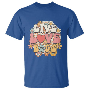 Dog Lover T Shirt Live Love Dogs Retro Groovy TS02 Royal Blue Printyourwear