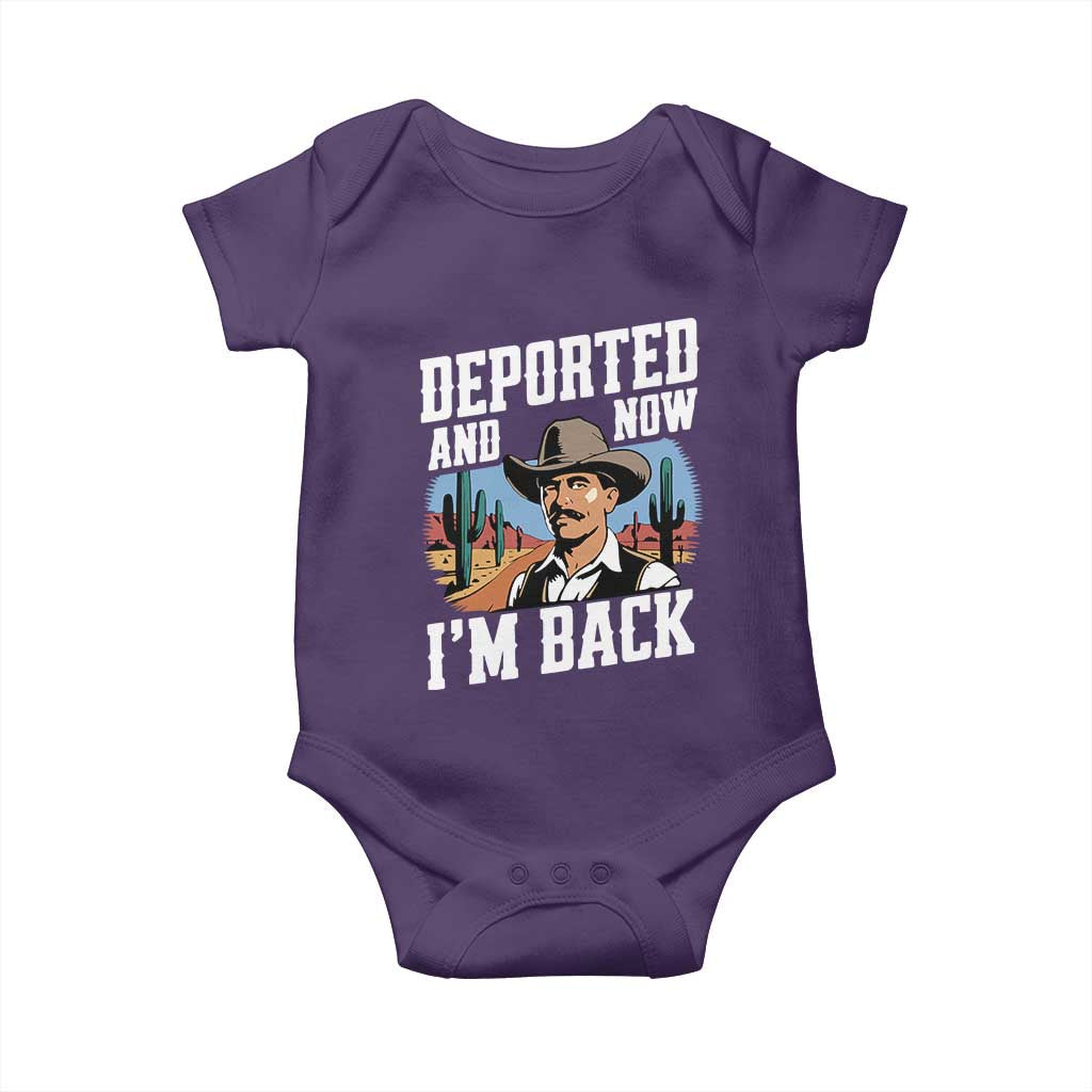 Funny Mexican Cowboy Baby Onesie Now I'm Back Retro Vintage Desert TS02 Purple Print Your Wear
