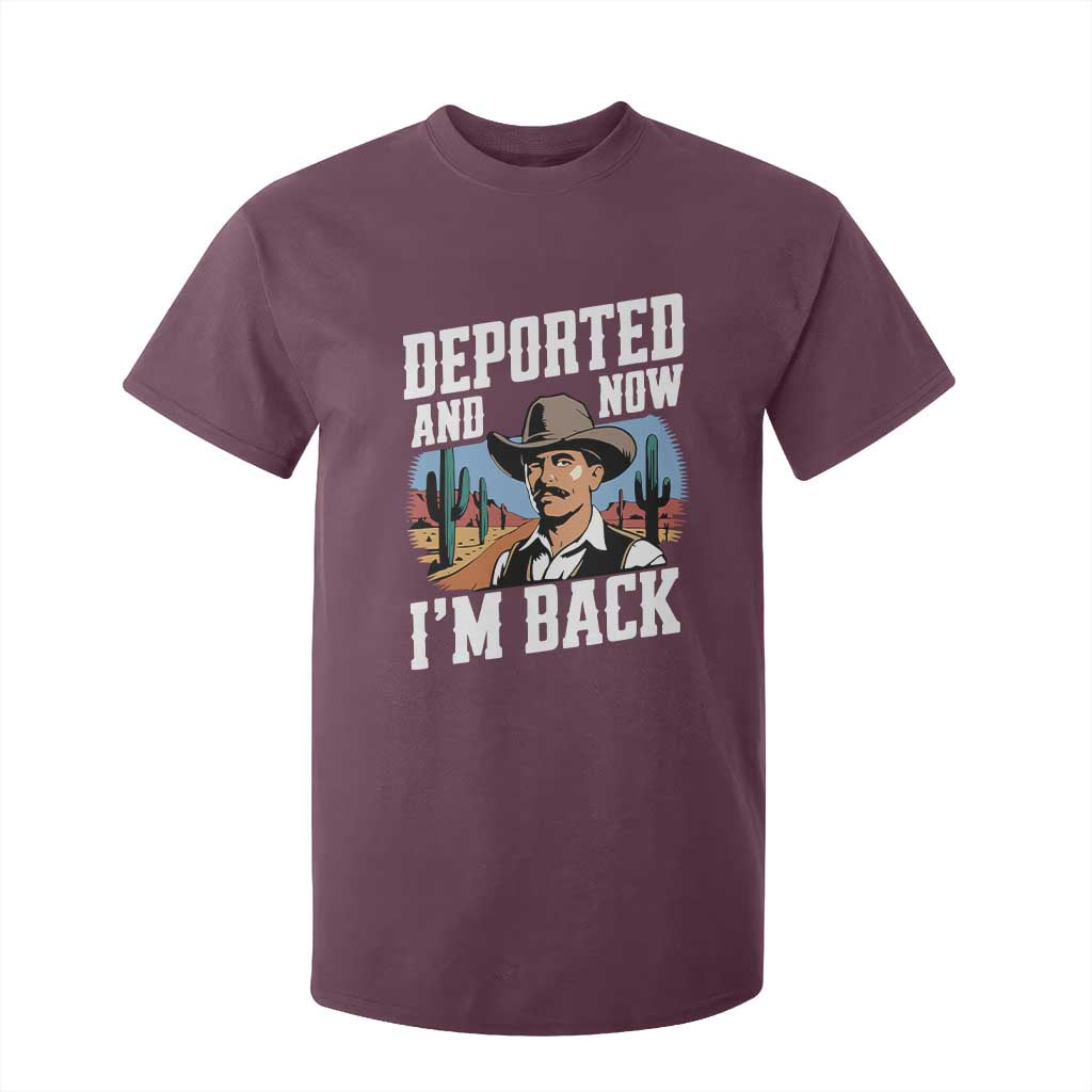Funny Mexican Cowboy T Shirt For Kid Now I'm Back Retro Vintage Desert TS02 Maroon Print Your Wear