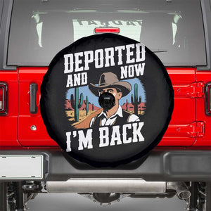 Funny Mexican Cowboy Spare Tire Cover Now I'm Back Retro Vintage Desert TS02 Black Print Your Wear