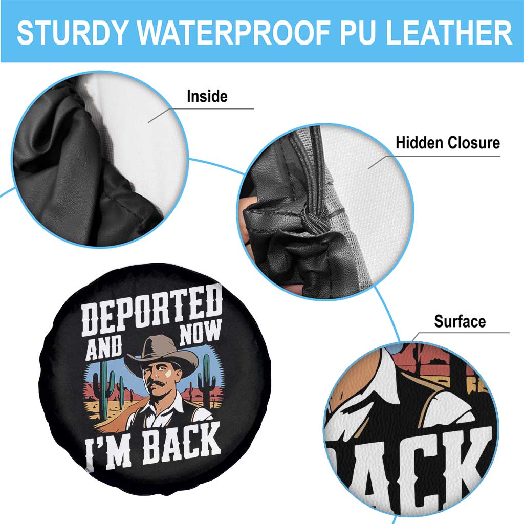 Funny Mexican Cowboy Spare Tire Cover Now I'm Back Retro Vintage Desert TS02 Print Your Wear