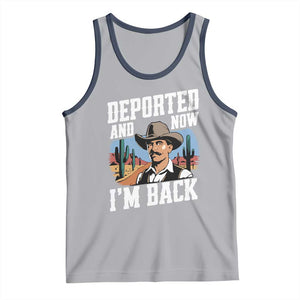 Funny Mexican Cowboy Tank Top Now I'm Back Retro Vintage Desert TS02 Athletic Heather Navy Print Your Wear