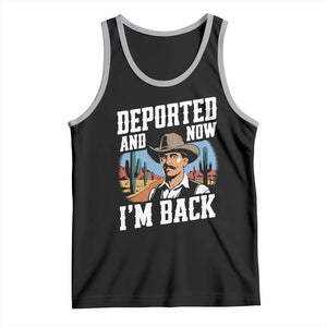 Funny Mexican Cowboy Tank Top Now I'm Back Retro Vintage Desert TS02 Black Athletic Heather Print Your Wear