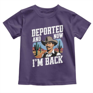 Funny Mexican Cowboy Toddler T Shirt Now I'm Back Retro Vintage Desert TS02 Purple Print Your Wear