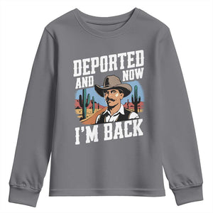 Funny Mexican Cowboy Youth Sweatshirt Now I'm Back Retro Vintage Desert TS02 Charcoal Print Your Wear