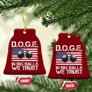 Funny D.O.G.E Patriotic 2025 Ceramic Ornament In Big Balls We Trust American Flag TS02 Print Your Wear