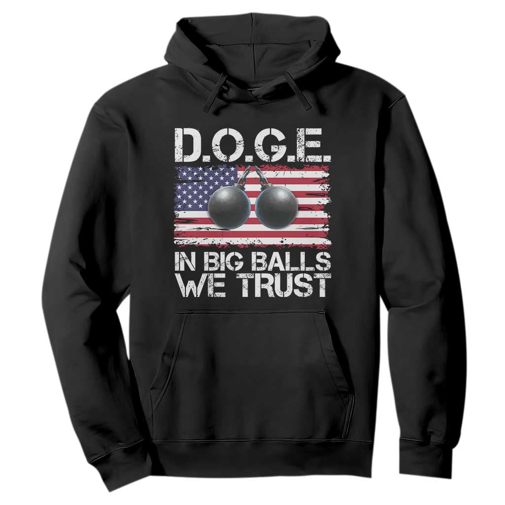 Funny D.O.G.E Patriotic 2025 Hoodie In Big Balls We Trust American Flag TS02 Black Print Your Wear
