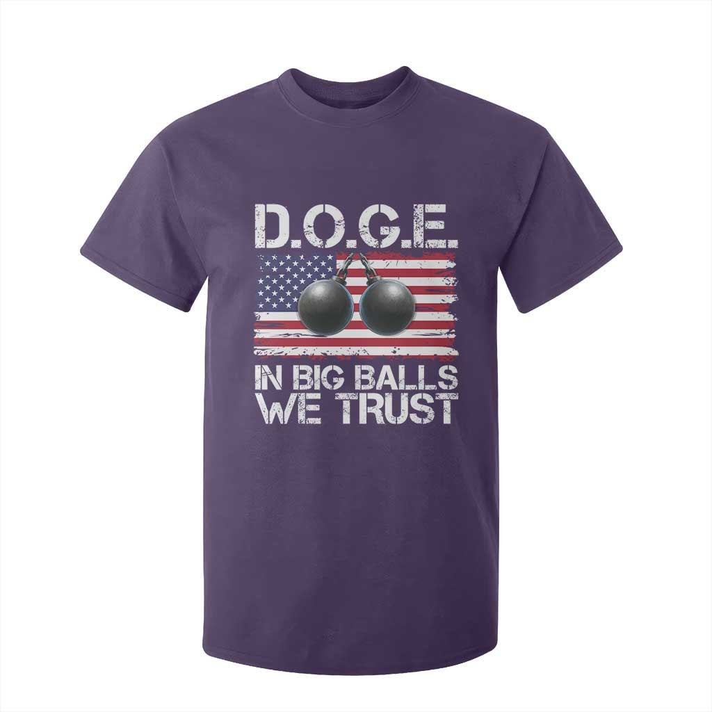 Funny D.O.G.E Patriotic 2025 T Shirt For Kid In Big Balls We Trust American Flag TS02 Purple Print Your Wear