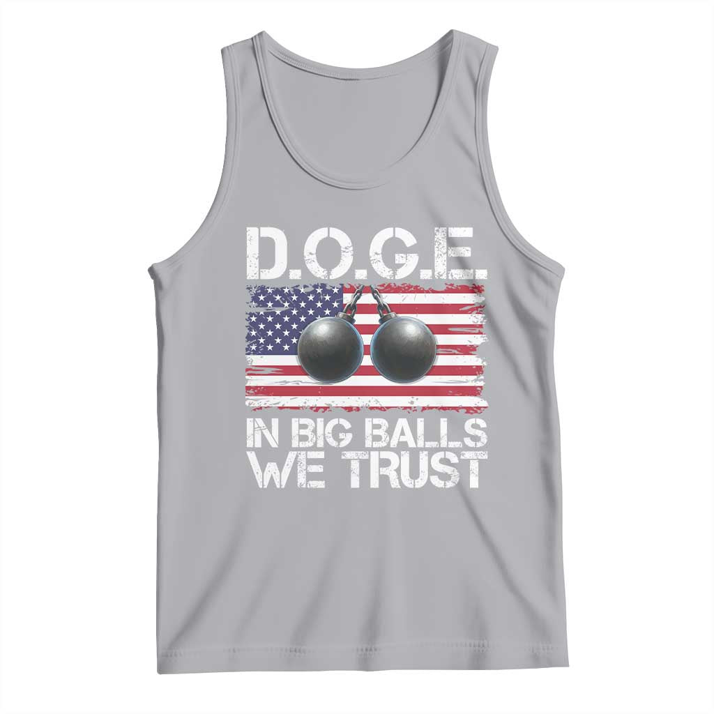 Funny D.O.G.E Patriotic 2025 Tank Top In Big Balls We Trust American Flag TS02 Athletic Heather Print Your Wear