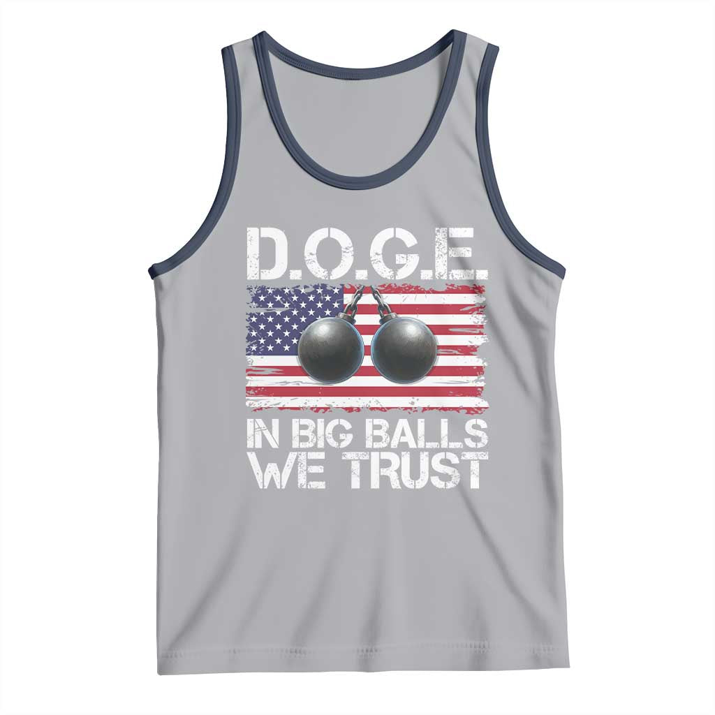 Funny D.O.G.E Patriotic 2025 Tank Top In Big Balls We Trust American Flag TS02 Athletic Heather Navy Print Your Wear
