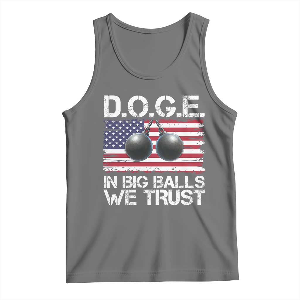 Funny D.O.G.E Patriotic 2025 Tank Top In Big Balls We Trust American Flag TS02 Black Heather Print Your Wear