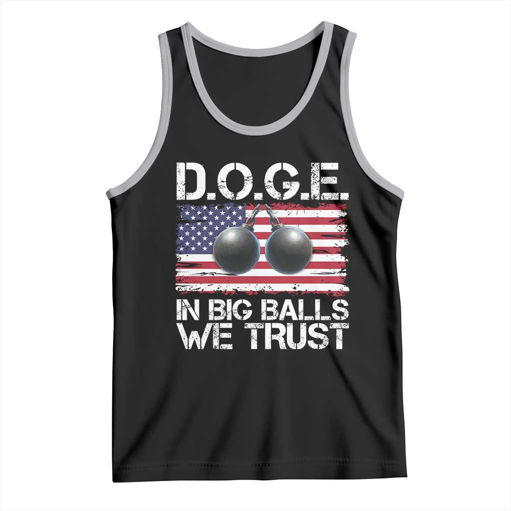 Funny D.O.G.E Patriotic 2025 Tank Top In Big Balls We Trust American Flag TS02 Black Athletic Heather Print Your Wear