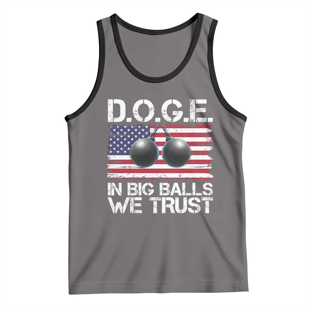 Funny D.O.G.E Patriotic 2025 Tank Top In Big Balls We Trust American Flag TS02 Deep Heather Black Print Your Wear