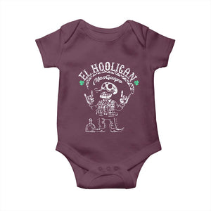 Funny Mexican Mariachi Skeleton Baby Onesie El Hooligan Mas Guapo Very Handsome TS02 Maroon Print Your Wear