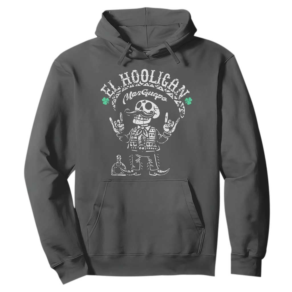 Funny Mexican Mariachi Skeleton Hoodie El Hooligan Mas Guapo Very Handsome TS02 Dark Heather Print Your Wear