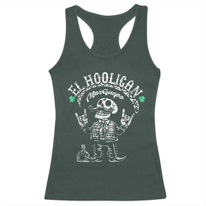 Funny Mexican Mariachi Skeleton Racerback Tank Top El Hooligan Mas Guapo Very Handsome TS02 Dark Forest Green Print Your Wear