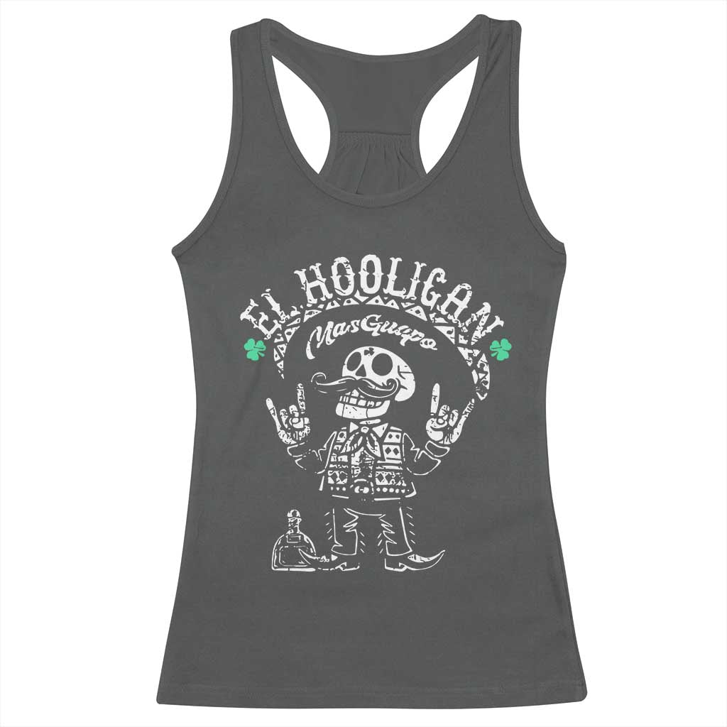 Funny Mexican Mariachi Skeleton Racerback Tank Top El Hooligan Mas Guapo Very Handsome TS02 Dark Heather Print Your Wear