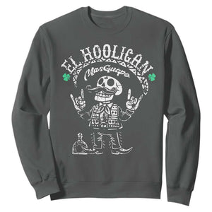 Funny Mexican Mariachi Skeleton Sweatshirt El Hooligan Mas Guapo Very Handsome TS02 Dark Heather Print Your Wear