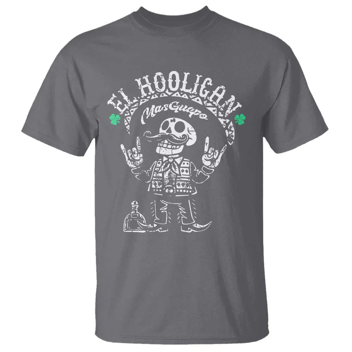 Funny Mexican Mariachi Skeleton T Shirt El Hooligan Mas Guapo Very Handsome TS02 Charcoal Print Your Wear