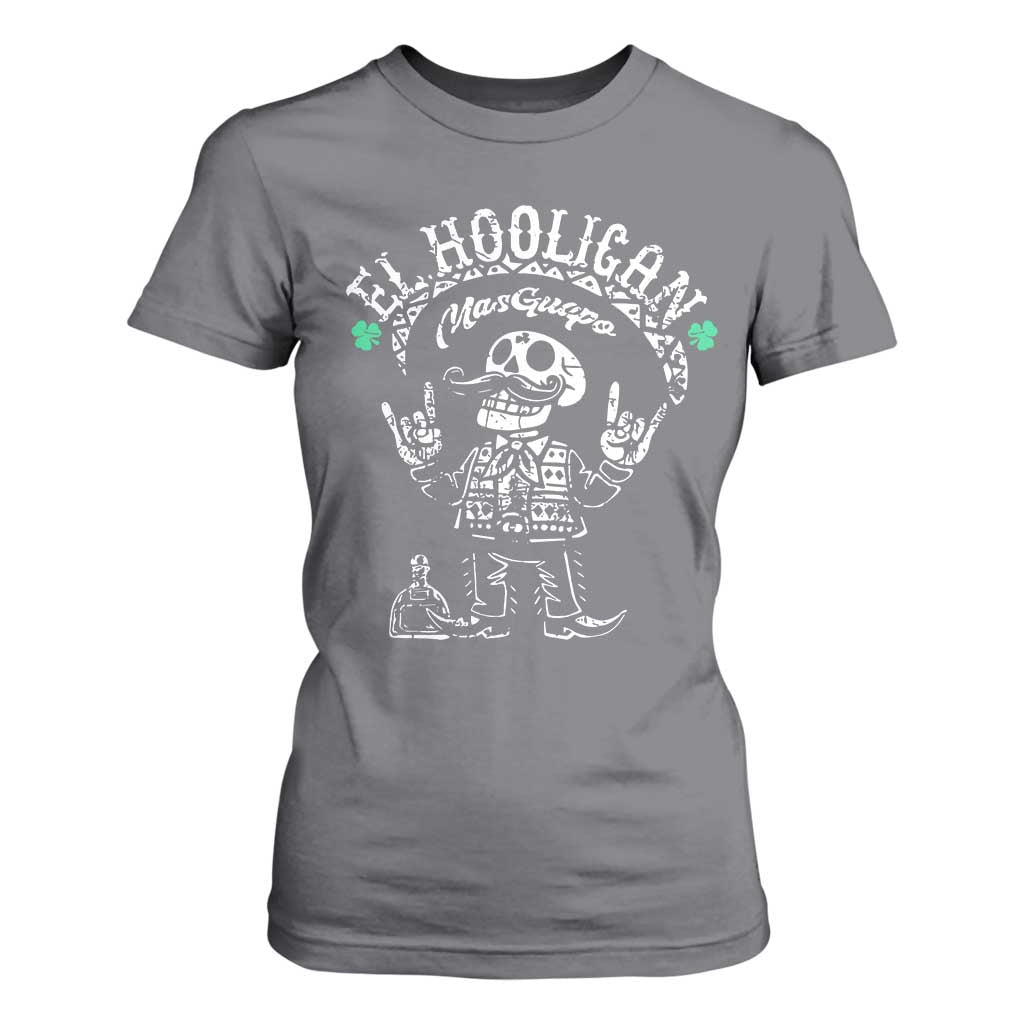 Funny Mexican Mariachi Skeleton T Shirt For Women El Hooligan Mas Guapo Very Handsome TS02 Charcoal Print Your Wear