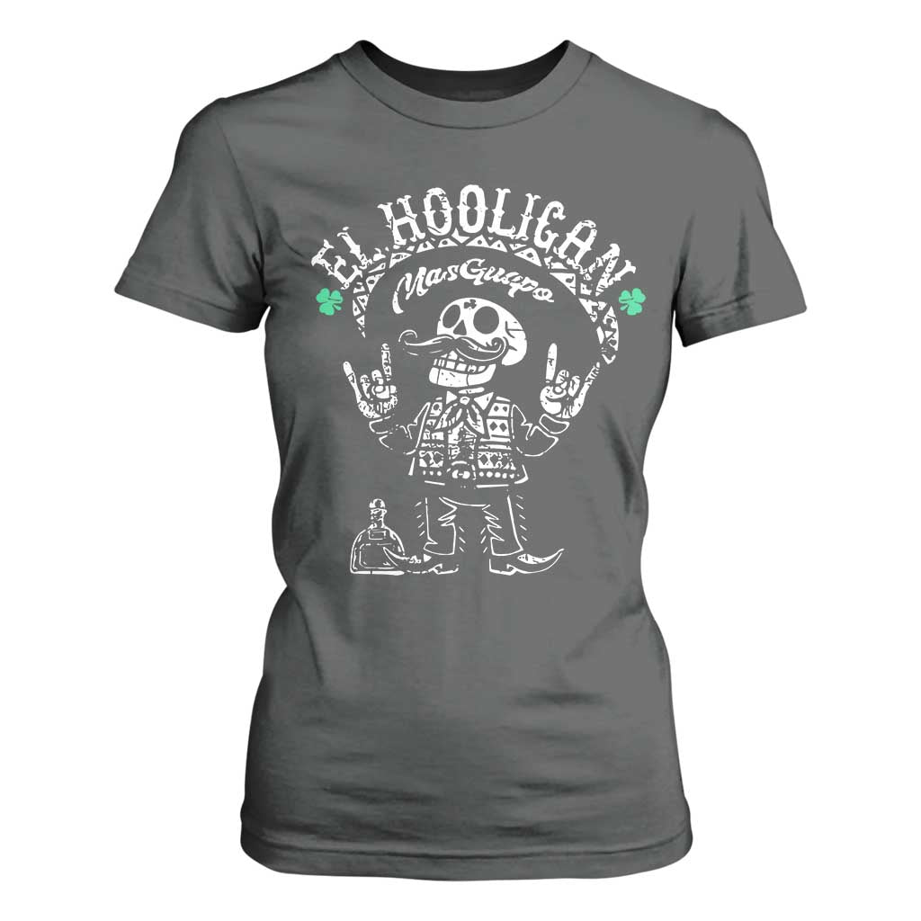 Funny Mexican Mariachi Skeleton T Shirt For Women El Hooligan Mas Guapo Very Handsome TS02 Dark Heather Print Your Wear
