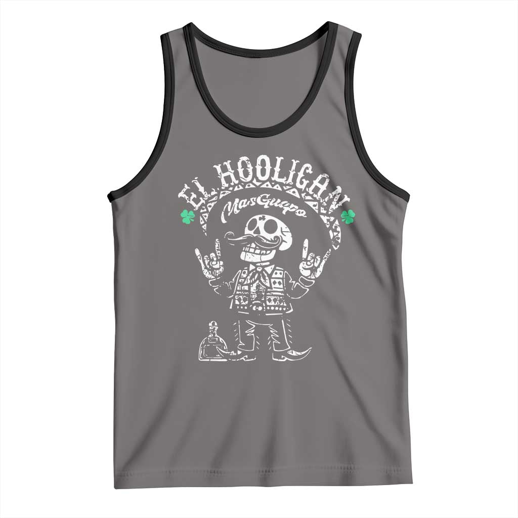 Funny Mexican Mariachi Skeleton Tank Top El Hooligan Mas Guapo Very Handsome TS02 Deep Heather Black Print Your Wear