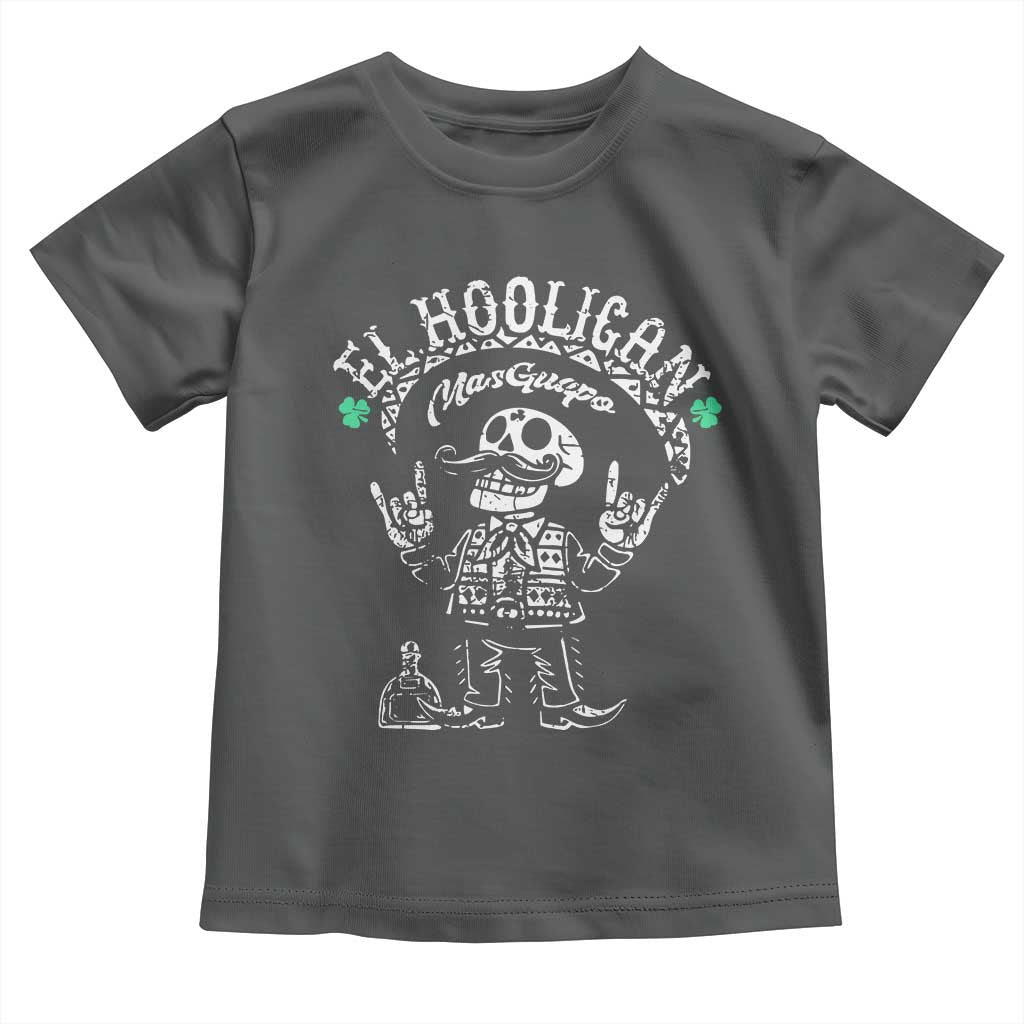 Funny Mexican Mariachi Skeleton Toddler T Shirt El Hooligan Mas Guapo Very Handsome TS02 Dark Heather Print Your Wear