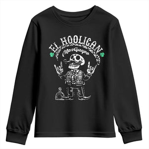 Funny Mexican Mariachi Skeleton Youth Sweatshirt El Hooligan Mas Guapo Very Handsome TS02 Black Print Your Wear