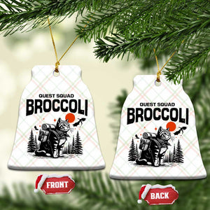 Quest Squad Broccoli Cat Ceramic Ornament Funny Hiking Adventure Cute Camping Feline TS02 Print Your Wear
