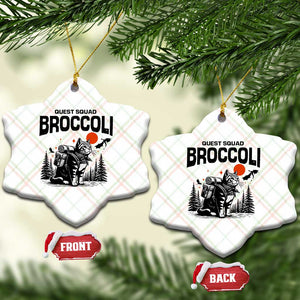 Quest Squad Broccoli Cat Ceramic Ornament Funny Hiking Adventure Cute Camping Feline TS02 Print Your Wear