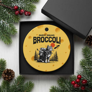 Quest Squad Broccoli Cat Ceramic Ornament Funny Hiking Adventure Cute Camping Feline TS02 1pc Yellow Cheese Print Your Wear