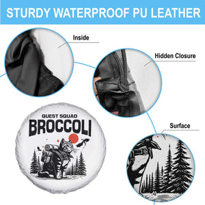 Quest Squad Broccoli Cat Spare Tire Cover Funny Hiking Adventure Cute Camping Feline TS02 Print Your Wear
