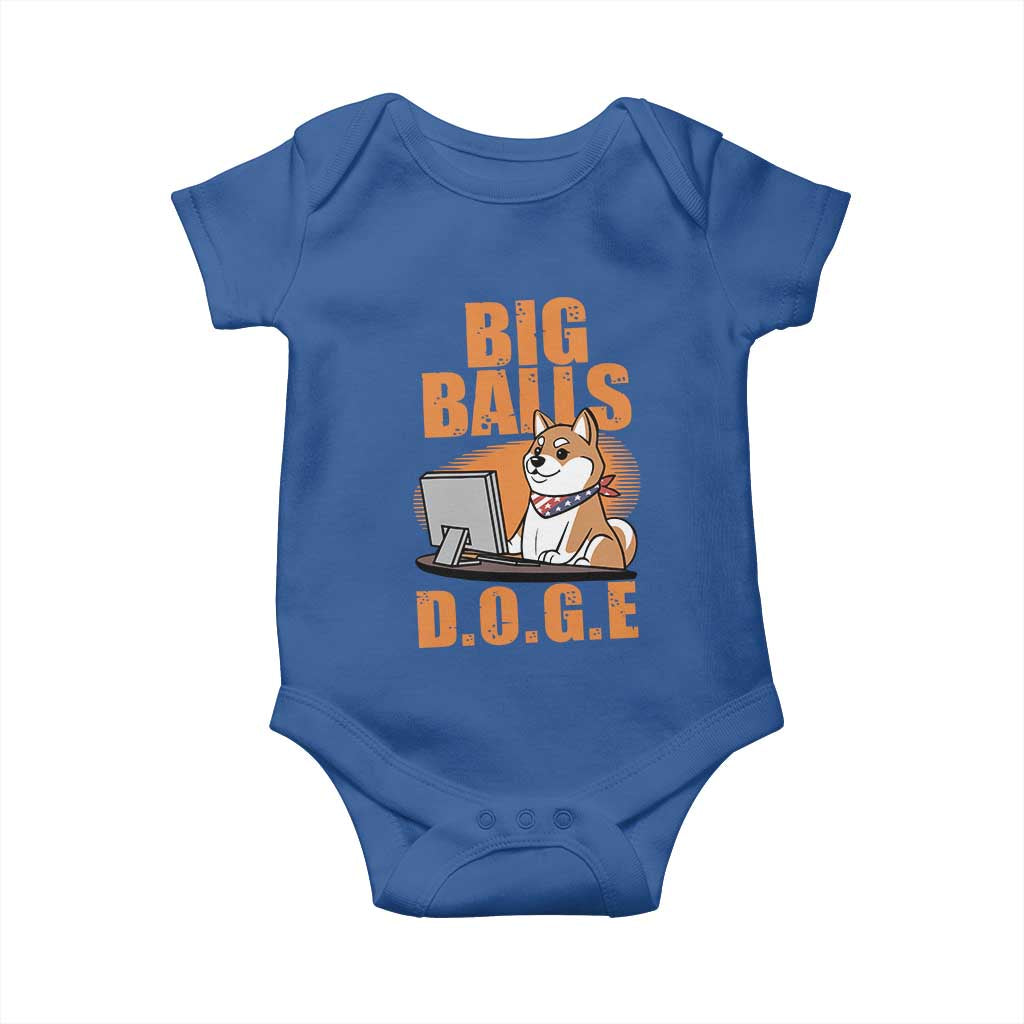 Funny Big Balls D.O.G.E Baby Onesie DOGE Shiba TS02 Royal Blue Print Your Wear
