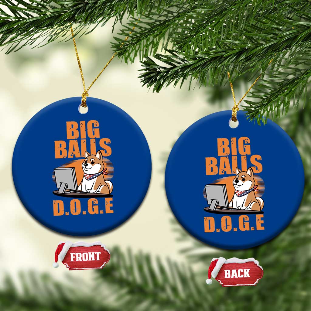Funny Big Balls D.O.G.E Ceramic Ornament DOGE Shiba TS02 1pc Blue Print Your Wear