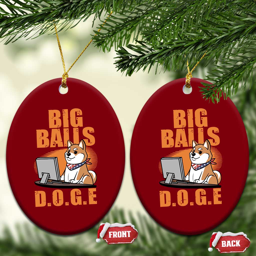 Funny Big Balls D.O.G.E Ceramic Ornament DOGE Shiba TS02 Print Your Wear