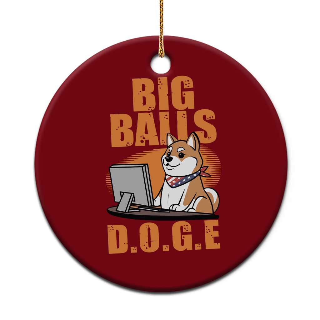 Funny Big Balls D.O.G.E Ceramic Ornament DOGE Shiba TS02 1pc Red Print Your Wear