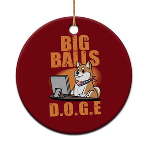 Funny Big Balls D.O.G.E Ceramic Ornament DOGE Shiba TS02 1pc Red Print Your Wear