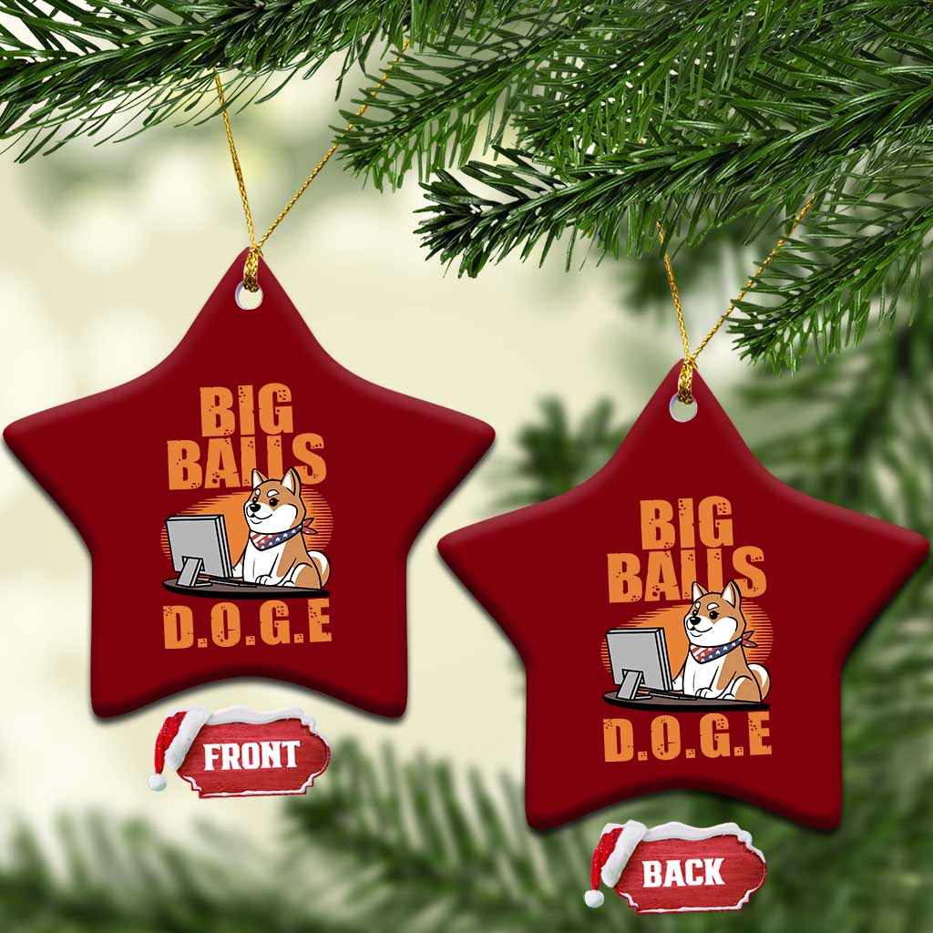 Funny Big Balls D.O.G.E Ceramic Ornament DOGE Shiba TS02 Print Your Wear