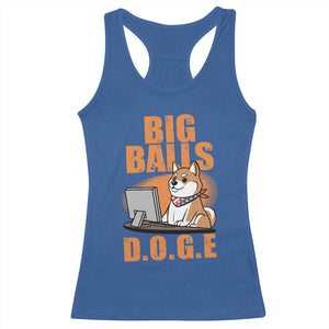 Funny Big Balls D.O.G.E Racerback Tank Top DOGE Shiba TS02 Royal Blue Print Your Wear