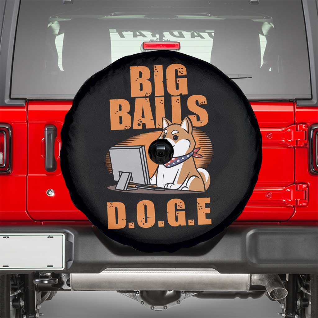 Funny Big Balls D.O.G.E Spare Tire Cover DOGE Shiba TS02 Black Print Your Wear