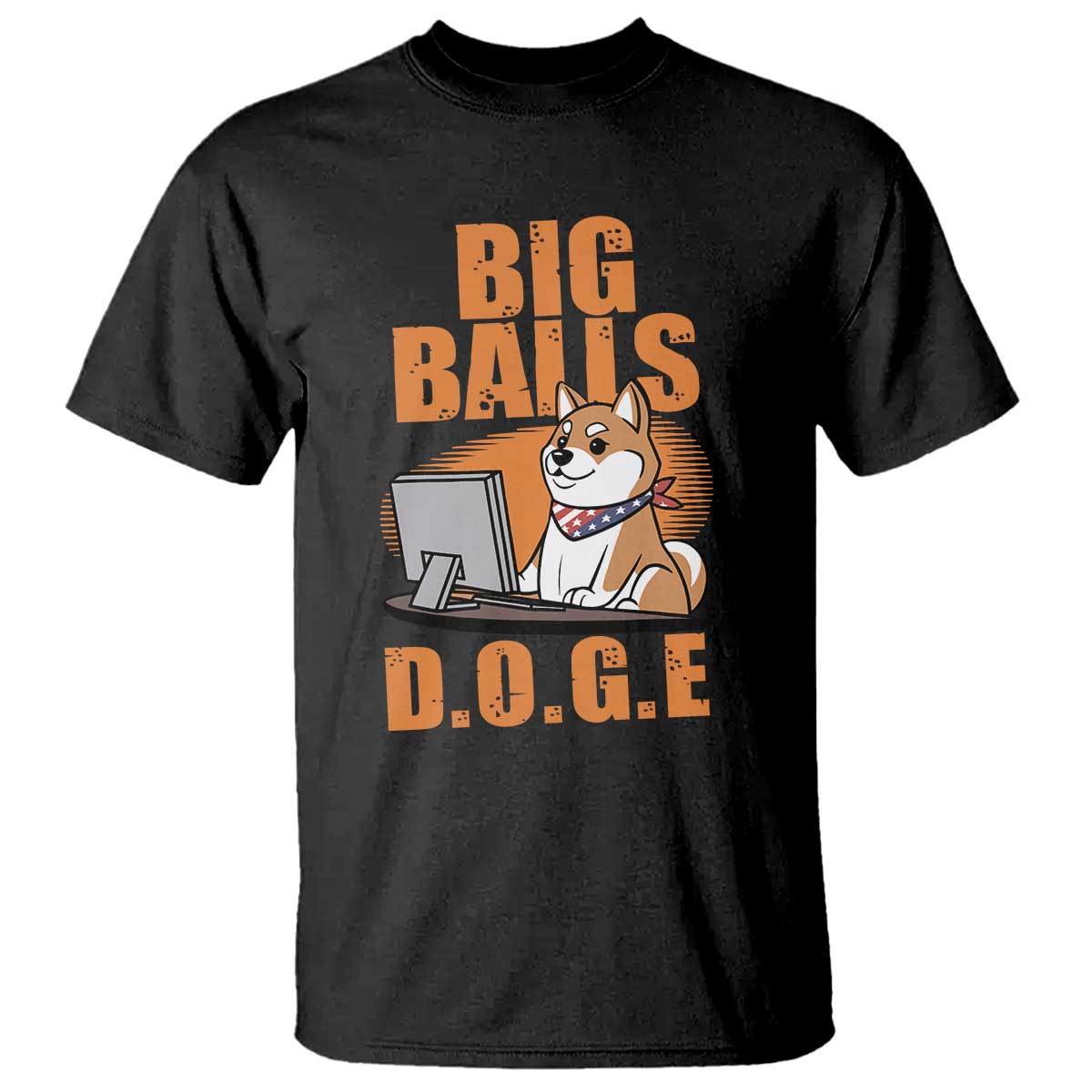 Funny Big Balls D.O.G.E T Shirt DOGE Shiba TS02 Black Print Your Wear