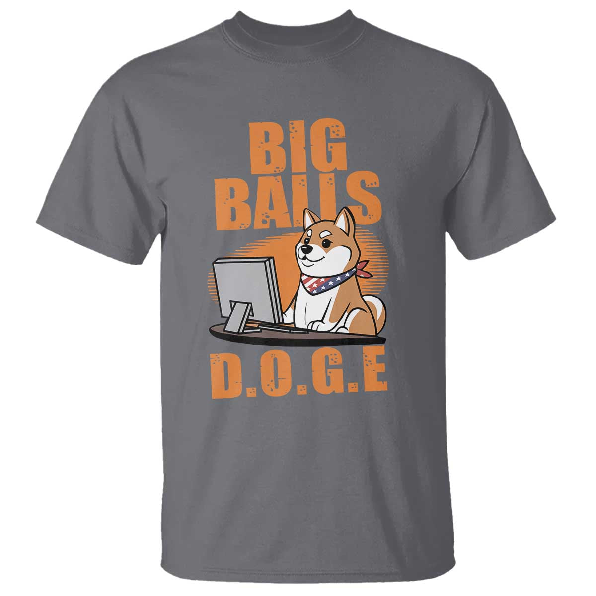 Funny Big Balls D.O.G.E T Shirt DOGE Shiba TS02 Charcoal Print Your Wear