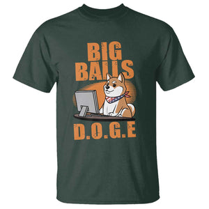 Funny Big Balls D.O.G.E T Shirt DOGE Shiba TS02 Dark Forest Green Print Your Wear
