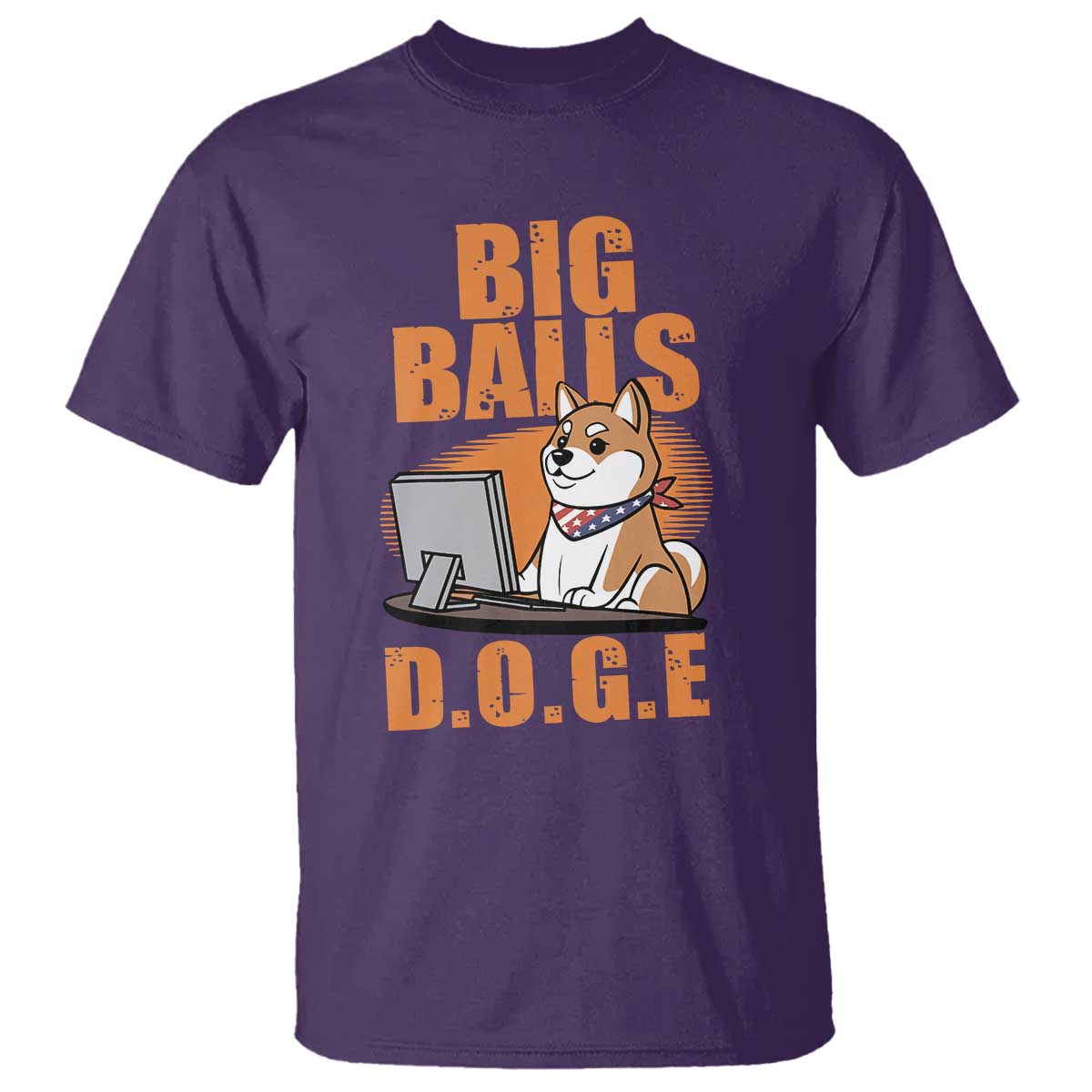 Funny Big Balls D.O.G.E T Shirt DOGE Shiba TS02 Purple Print Your Wear