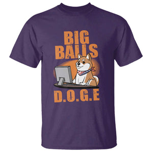 Funny Big Balls D.O.G.E T Shirt DOGE Shiba TS02 Purple Print Your Wear
