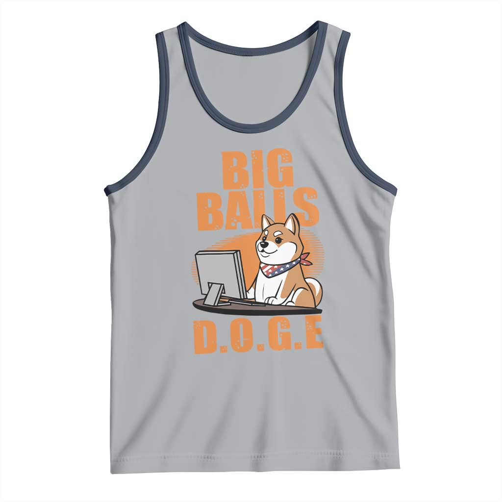Funny Big Balls D.O.G.E Tank Top DOGE Shiba TS02 Athletic Heather Navy Print Your Wear
