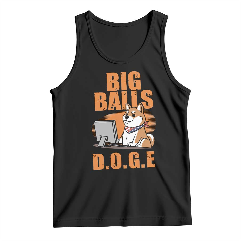 Funny Big Balls D.O.G.E Tank Top DOGE Shiba TS02 Black Print Your Wear